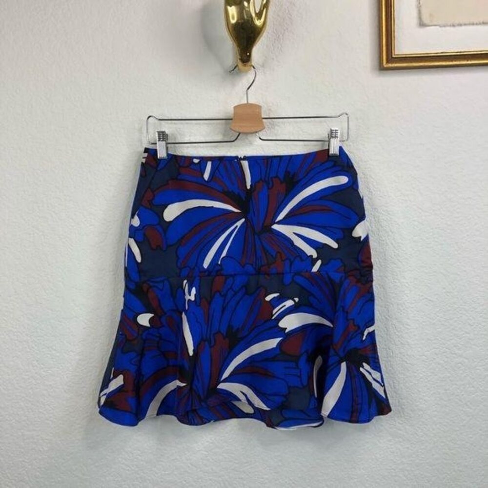 Theory Fall RTW Wildflower Sapphire Dropwaist Skir